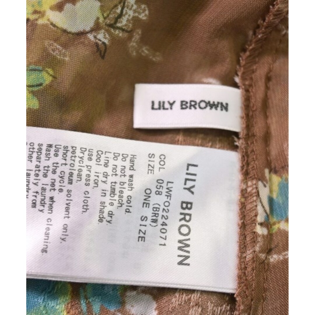 Lily Brown(リリーブラウン)のLILY BROWN リリーブラウン ワンピース ONE 茶x白x緑等(花柄) 【古着】【中古】 レディースのワンピース(ひざ丈ワンピース)の商品写真