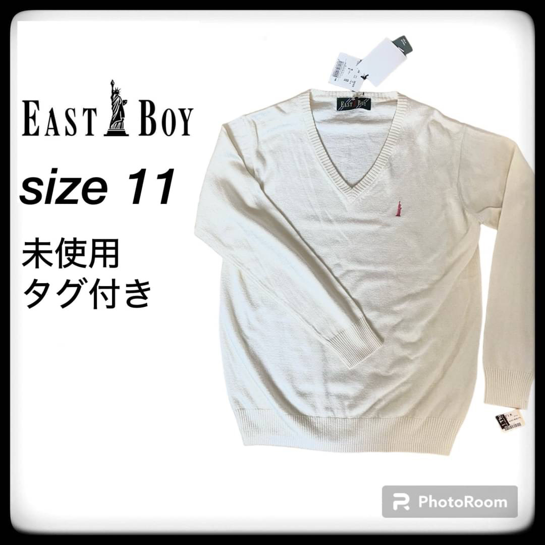 EASTBOY(イーストボーイ)の【未使用タグ付】イーストボーイ セーター スクールニット 白 オフホワイト L レディースのトップス(ニット/セーター)の商品写真