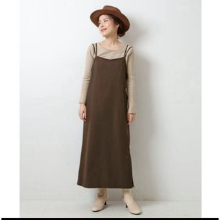 スピックアンドスパン(Spick & Span)のSpick&Span 20AW ストラップキャミワンピース 36 S 茶(ロングワンピース/マキシワンピース)