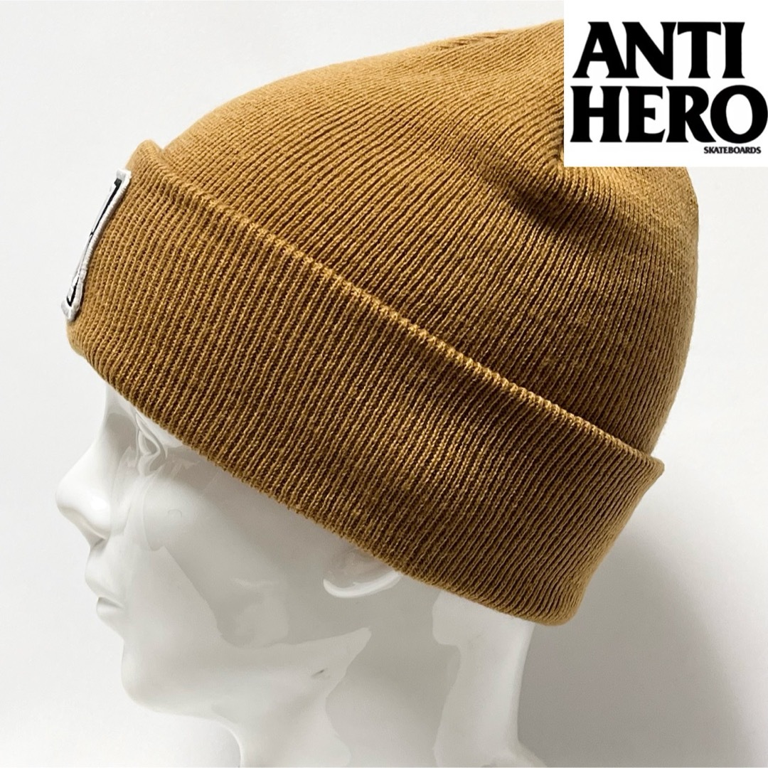 ANTIHERO(アンチヒーロー)の【新品】ANTI HERO アンチヒーロー BIGロゴワッペン付きニットキャップ メンズの帽子(ニット帽/ビーニー)の商品写真