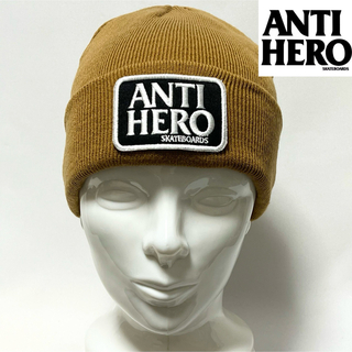 アンチヒーロー(ANTIHERO)の【新品】ANTI HERO アンチヒーロー BIGロゴワッペン付きニットキャップ(ニット帽/ビーニー)