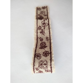 ミナペルホネン(mina perhonen)のミナペルホネン　刺繍リボン　ブラウン(生地/糸)
