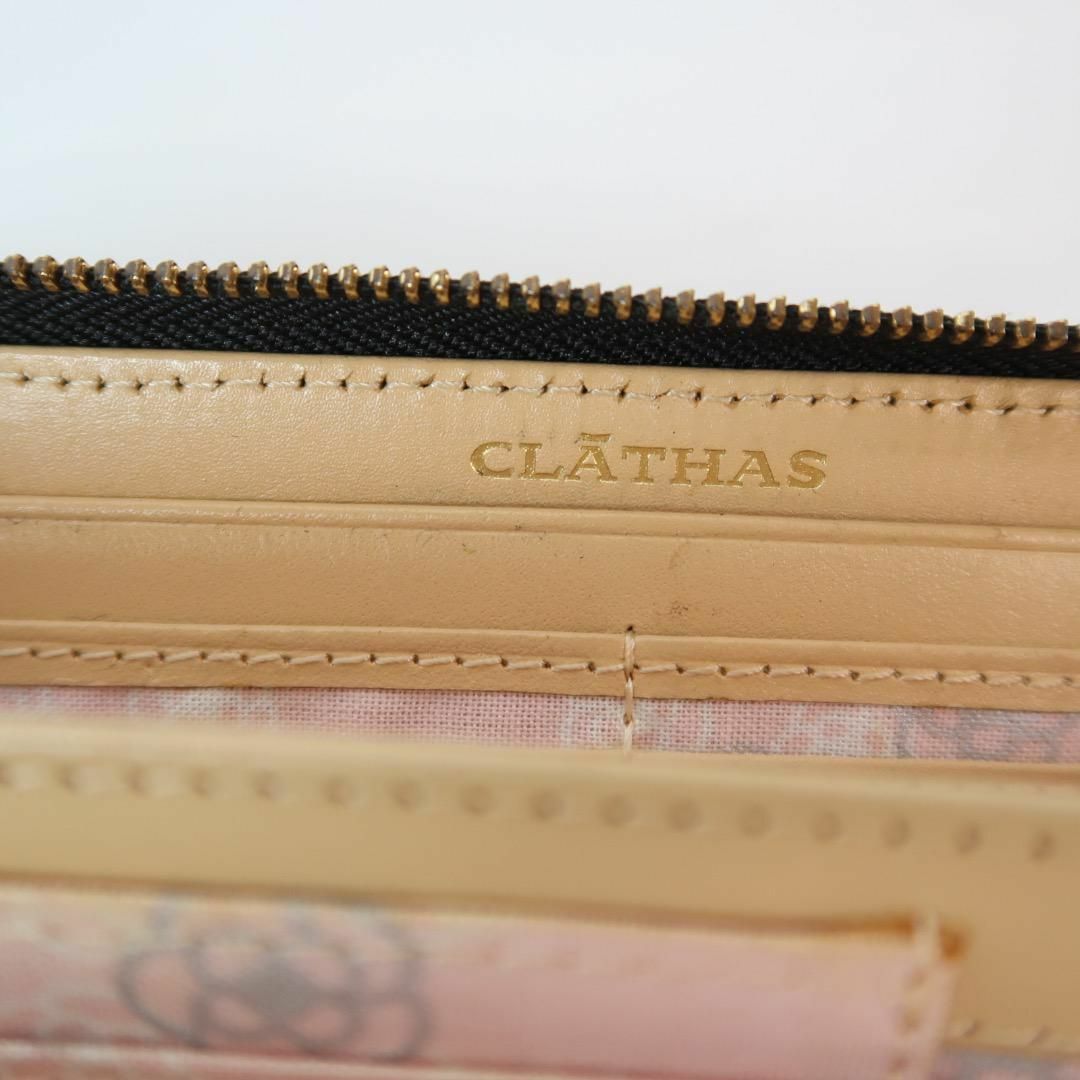 CLATHAS(クレイサス)のs637 クレイサス 長財布 ラウンドファスナー 花柄 黒ブラック レディースのファッション小物(財布)の商品写真