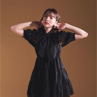 バブルス(Bubbles)のbubbles Boutique コットンティアードリボンワンピース(ミニワンピース)