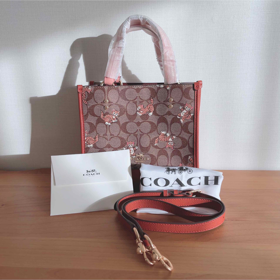 COACH(コーチ)のコーチ　ハンドバッグ　ミニバッグ　ねこ　ブラウン　茶色　新品未使用 レディースのバッグ(ハンドバッグ)の商品写真