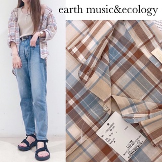 アースミュージックアンドエコロジー(earth music & ecology)のアースミュージック&エコロジー チェック 60ローン シャツ(シャツ/ブラウス(長袖/七分))