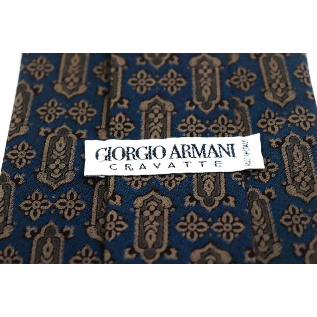 Giorgio Armani(ジョルジオアルマーニ)のジョルジオアルマーニ ブランド ネクタイ 小紋柄 総柄 メンズ ネイビー ブラウン GIORGIO ARMANI メンズのファッション小物(ネクタイ)の商品写真