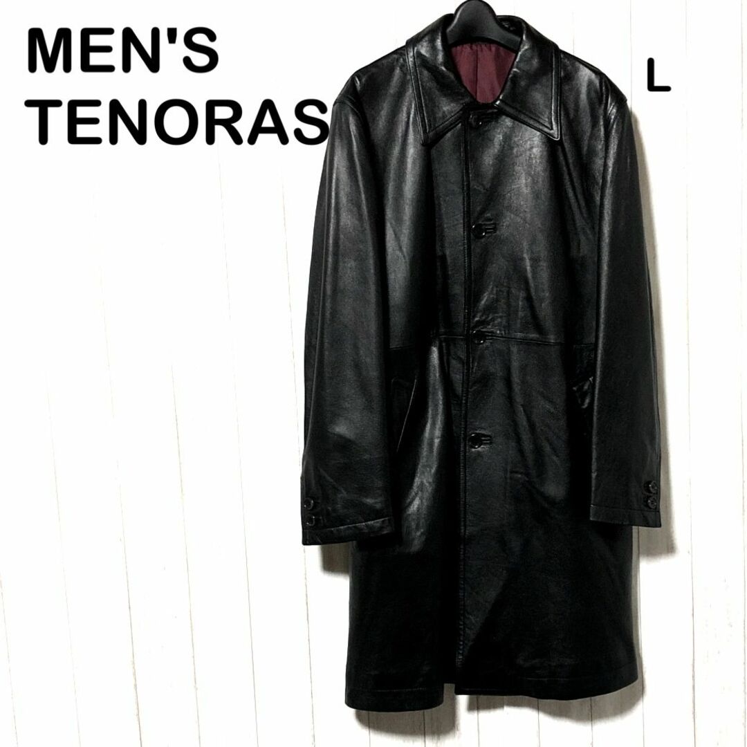 【人気】MEN'S TENORAS ステンカラーコート ブラック サイズL