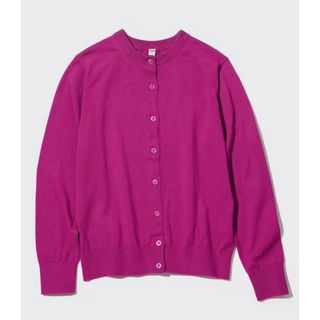 ユニクロ(UNIQLO)のUVカットクルーネックカーディガン　長袖　ユニクロ(カーディガン)