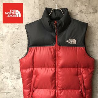 ザノースフェイス(THE NORTH FACE)のザノースフェイス　ダウンベスト　レッド/ブラック　メンズM　700フィル　ヌプシ(ダウンベスト)