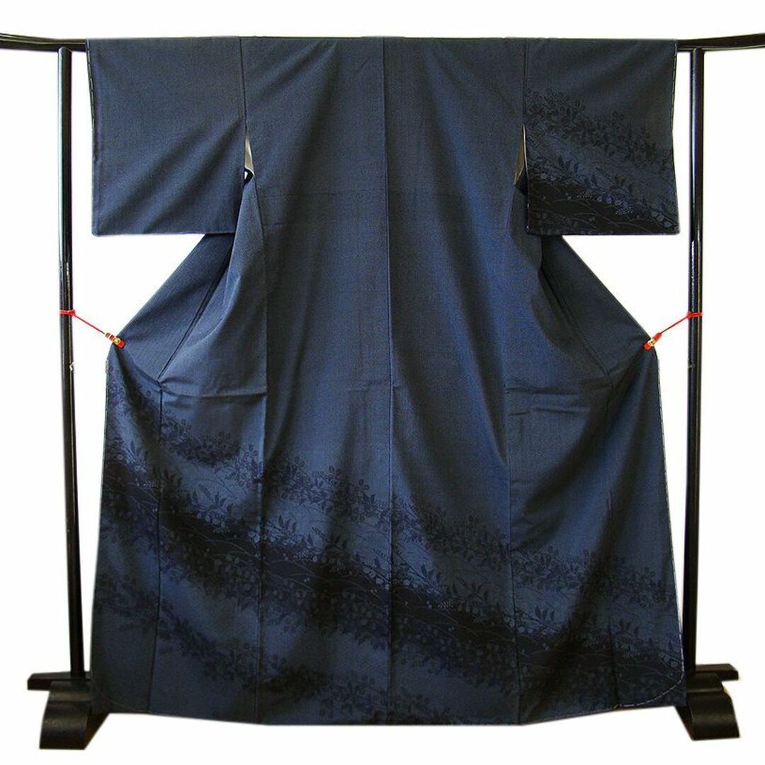 「縁」156ｃｍ～162ｃｍ 伝統的工芸品 本場塩沢紬 訪問着 正絹 Ｉ３２４着物