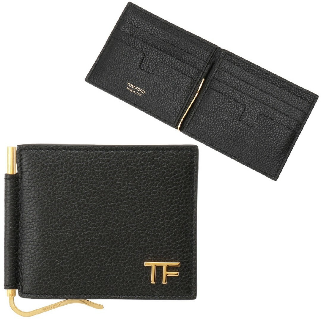 TOM FORD(トムフォード)のトムフォード YT231 LCL158G 1N001 二つ折財布 小銭入れ無し メンズのファッション小物(折り財布)の商品写真