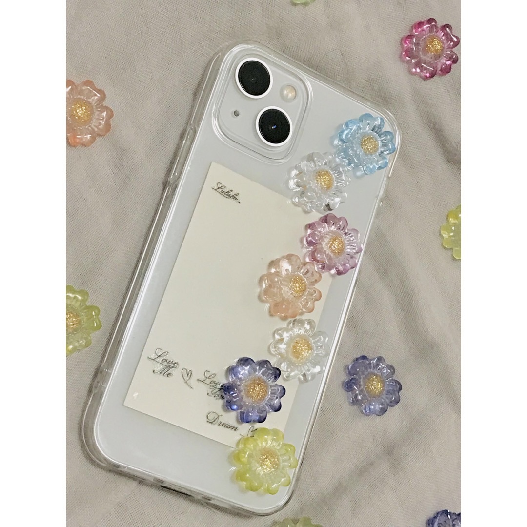 カラフルなお花のiPhoneケース スマホ/家電/カメラのスマホアクセサリー(iPhoneケース)の商品写真