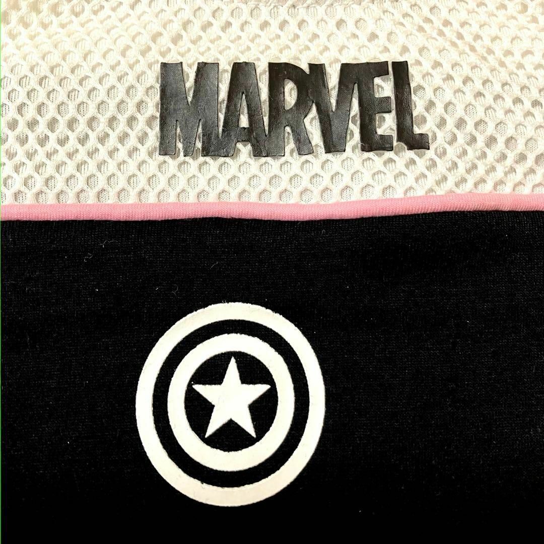 MARVEL(マーベル)のmarvel★肩開き 袖 メッシュ★長袖 ロンT 黒★ユニクロ しまむら 西松屋 キッズ/ベビー/マタニティのキッズ服女の子用(90cm~)(Tシャツ/カットソー)の商品写真