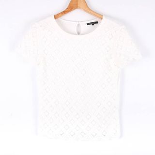 ニジュウサンク(23区)の23区 Tシャツ 半袖 カットソー レース トップス レディース 38サイズ ホワイト 23ku(Tシャツ(半袖/袖なし))