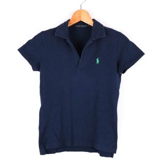 ラルフローレン(Ralph Lauren)のラルフローレン ポロシャツ 半袖 馬ロゴ ストレッチ トップス レディース Mサイズ ネイビー RALPH LAUREN(ポロシャツ)