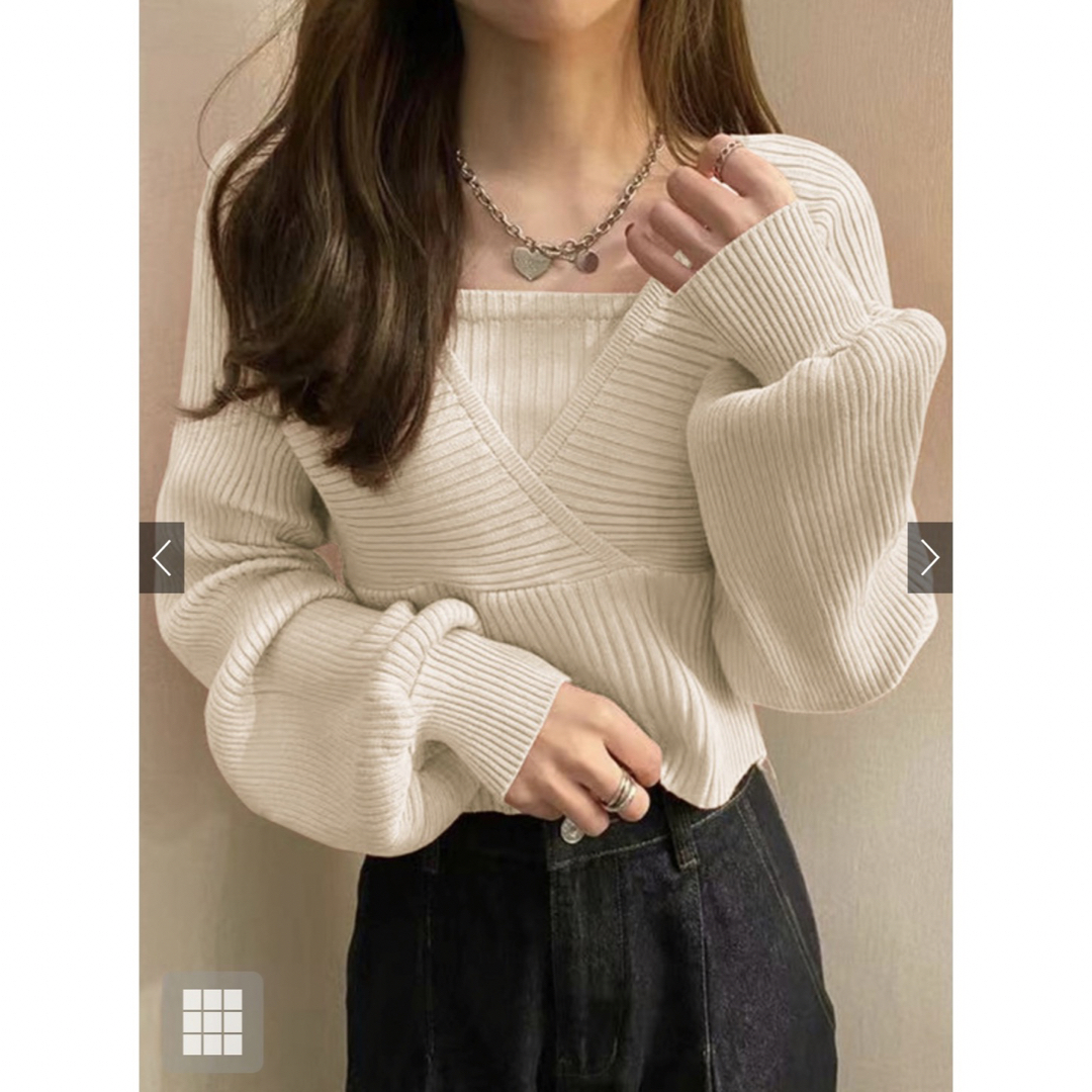 バックリボンカシュクールニットトップス GRL グレイル - その他