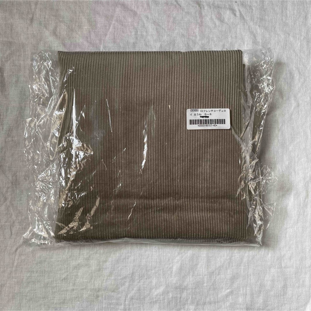 CHECK&STRIPE(チェックアンドストライプ)のチェックアンドストライプ　フレンチコーデュロイ　カーキ　太うね ハンドメイドの素材/材料(生地/糸)の商品写真