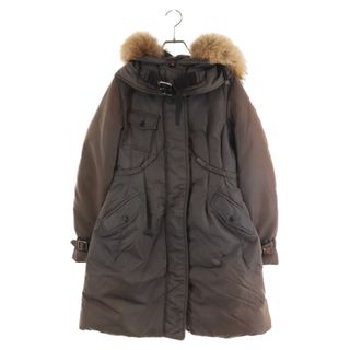 モンクレール(MONCLER)のMONCLER モンクレール MONTSERRAT モンセラート ファーフード ロング ダウン ジャケット ブラウン RN 116347 レディース(ダウンジャケット)