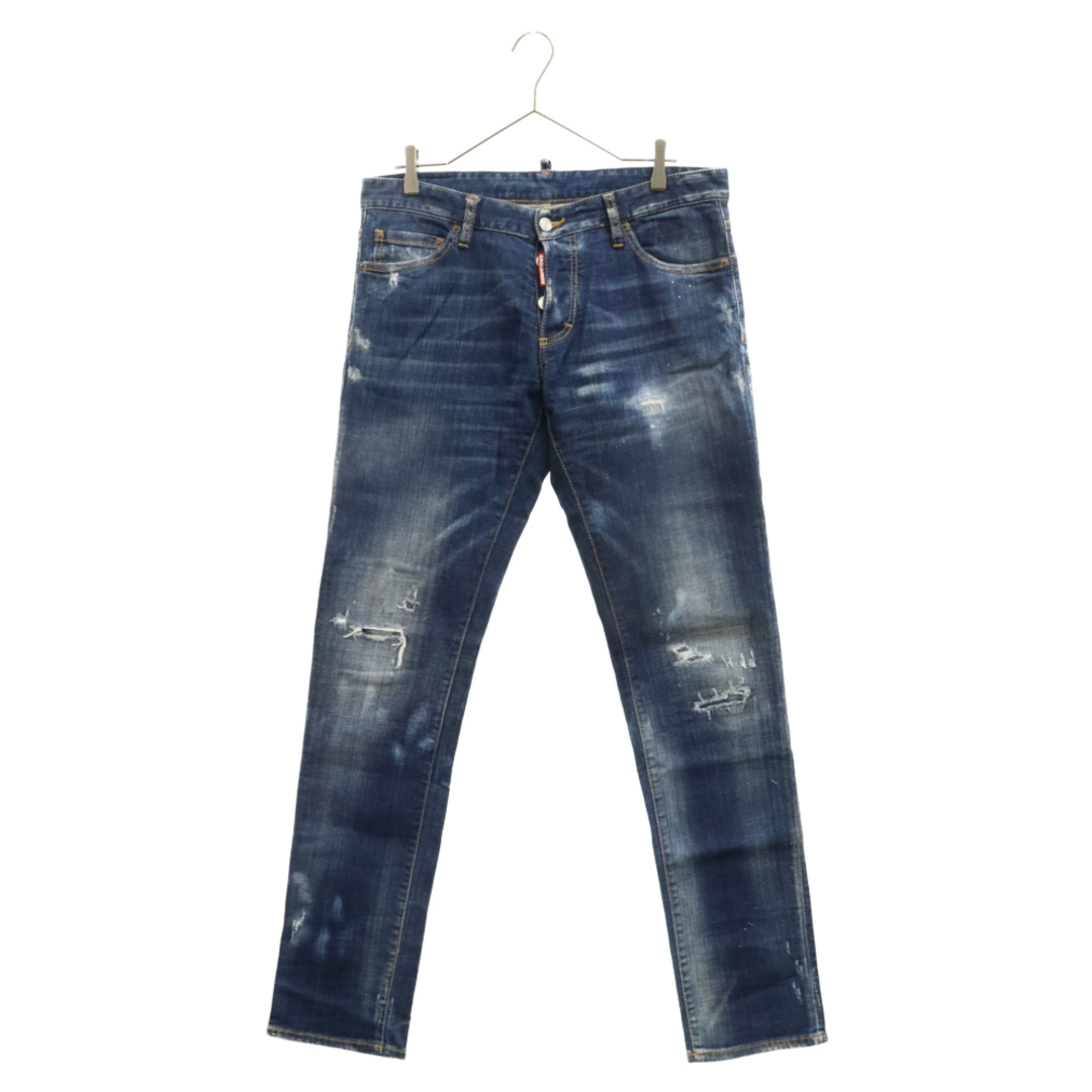 23センチ股下DSQUARED2 ディースクエアード 16AW SLIM JEAN S71LB0192 リペア加工デニムパンツ インディゴブルー