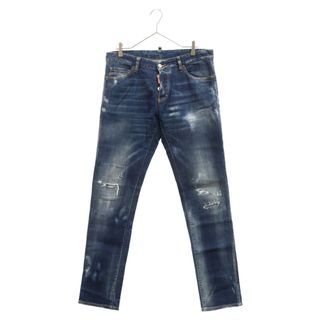 ディースクエアード(DSQUARED2)のDSQUARED2 ディースクエアード 16AW SLIM JEAN S71LB0192 リペア加工デニムパンツ インディゴブルー(デニム/ジーンズ)