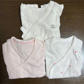 ユニクロ(UNIQLO)のユニクロ　新生児　単肌着　2枚 プティマイン　新生児　長肌着　1枚(肌着/下着)