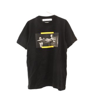 オフホワイト(OFF-WHITE)のOFF-WHITE オフホワイト CARAVAGGIO PAINTING S/S T-shirt フロントプリントTシャツ カットソー ブラック OMAA027F21JER014(Tシャツ/カットソー(半袖/袖なし))