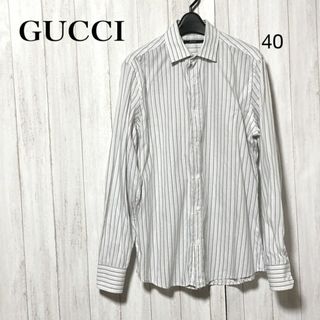 グッチ(Gucci)のグッチ ストライプ ドレスシャツ 40/GUCCI 伊製 グッチジャパン(シャツ)