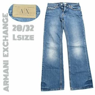 アルマーニエクスチェンジ(ARMANI EXCHANGE)のアルマーニAXロゴパッチ付きダメージデニムパンツ ジーンズ　レディース28(デニム/ジーンズ)