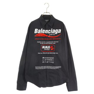バレンシアガ(Balenciaga)のBALENCIAGA バレンシアガ 21AW Dry Cleaning Logo Shirt 664626 TEM16 ドライクリーニングロゴ長袖シャツ ブラック(シャツ)