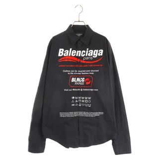 バレンシアガ(Balenciaga)のBALENCIAGA バレンシアガ 21AW Dry Cleaning Logo Shirt 664626 TEM16 ドライクリーニングロゴ長袖シャツ ブラック(シャツ)