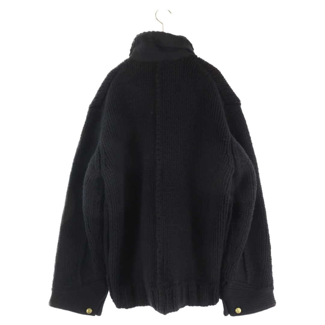 sacai(サカイ)のSacai サカイ 23AW×Carhartt WIP Knit Jacket Michigan 23-03111M カーハート ニットジャケットミシガンブルゾン ブラック メンズのジャケット/アウター(フライトジャケット)の商品写真