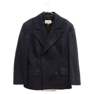 マルタンマルジェラ(Maison Martin Margiela)のMaison Margiela 6 メゾンマルジェラ Hem Reconstruction Striped Coat Jacket スソ再構築ストライプコートジャケット ネイビー S30AM0429(フライトジャケット)