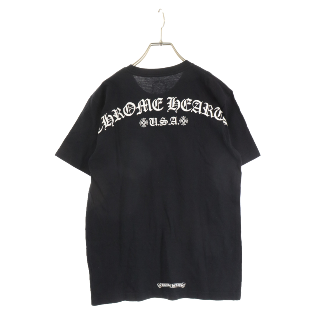 CHROME HEARTS クロムハーツ CH T-SHRT/1 バックアーチロゴ プリント スクロールラベル ポケット付き クルーネック 半袖Tシャツ ブラック48センチ肩幅