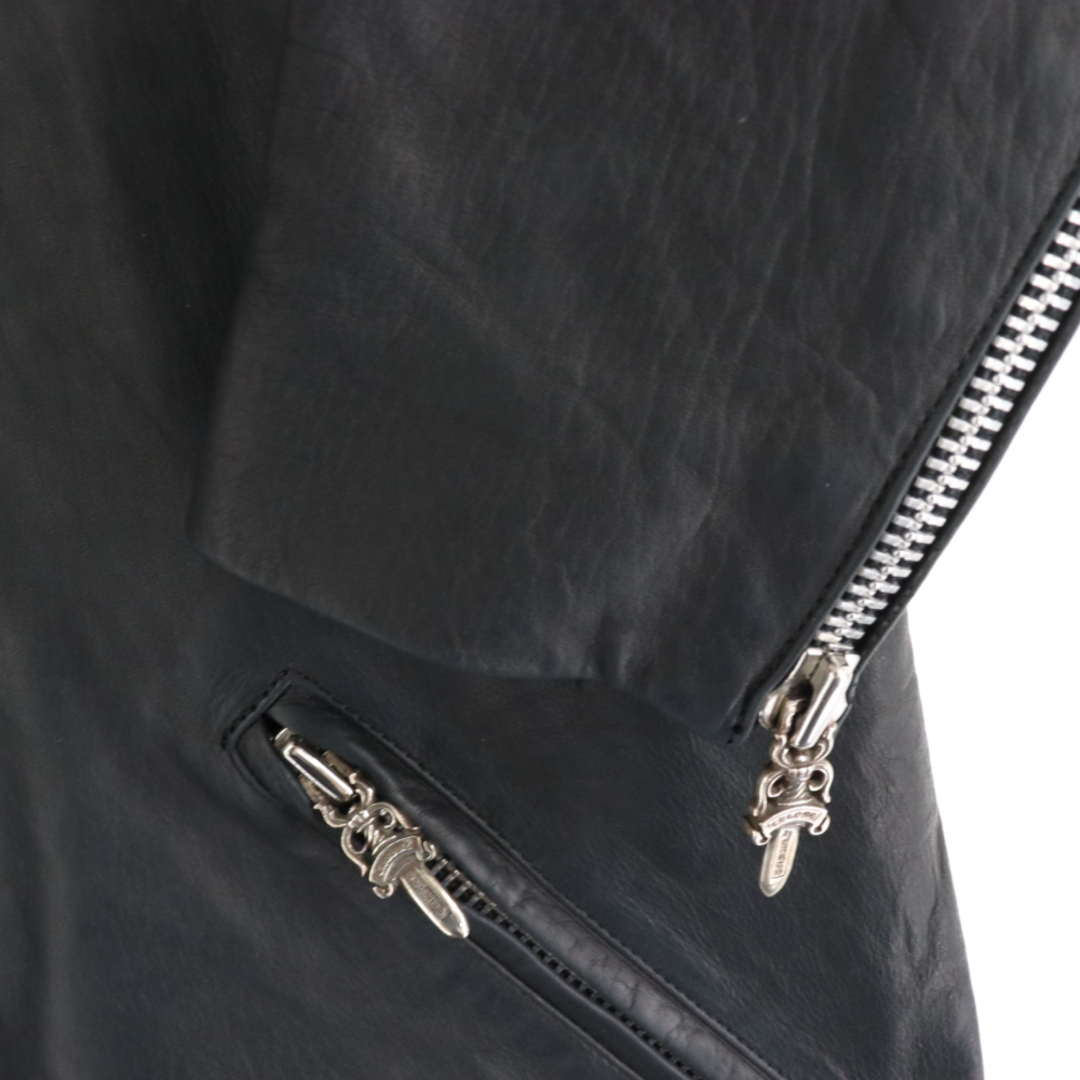 Chrome Hearts(クロムハーツ)のCHROME HEARTS クロムハーツ BASIC MOTO/ベーシックモト ダガージップライダースレザージャケット ブラック L メンズのジャケット/アウター(フライトジャケット)の商品写真