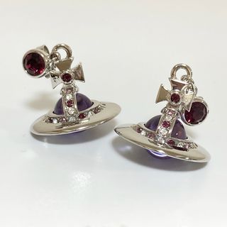 ヴィヴィアンウエストウッド(Vivienne Westwood)のヴィヴィアン　タイニーピアス　シルバー×紫(ピアス)