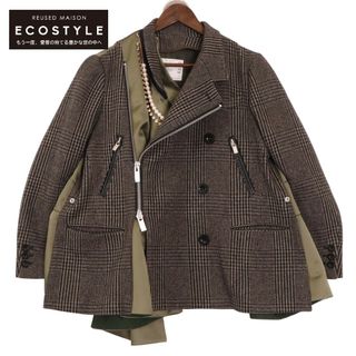 サカイ(sacai)のサカイ 20AW グレー×グリーン グレンチェック パールネックレス付きジャケット 1(その他)