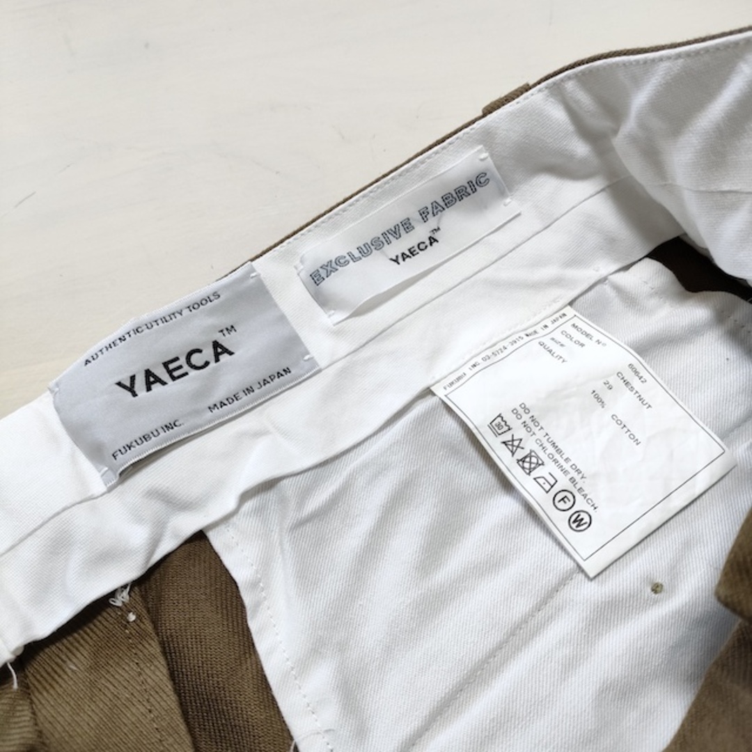 YAECA(ヤエカ)のYAECA 60642 チノタックストレート サイズ29 定価23000円 チノパンツ ブラウン レディース ヤエカ【中古】3-1201G△ レディースのパンツ(チノパン)の商品写真