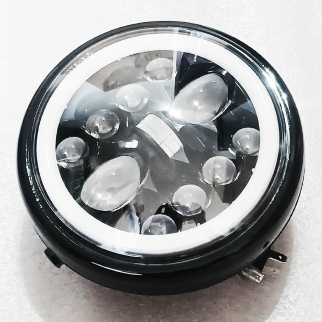 Y 高輝度 LED ヘッドライト イカリング エンジェルリング デイライト 自動車/バイクのバイク(パーツ)の商品写真