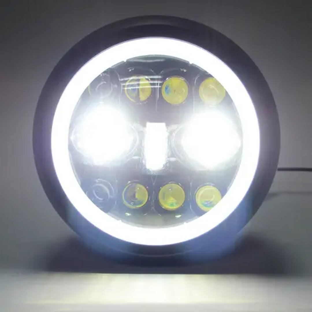Y 高輝度 LED ヘッドライト イカリング エンジェルリング デイライト 自動車/バイクのバイク(パーツ)の商品写真