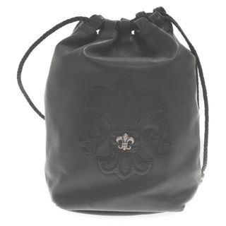 クロムハーツ(Chrome Hearts)のCHROME HEARTS クロムハーツ DRW STRNG SACK BS BSフレアドローストリングサックレザー巾着 ハンドバッグ ブラック(その他)