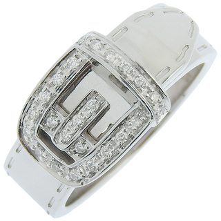 グッチ(Gucci)の【GUCCI】グッチ ベルトリング K18ホワイトゴールド×ダイヤモンド 10.5号 レディース リング・指輪(リング(指輪))