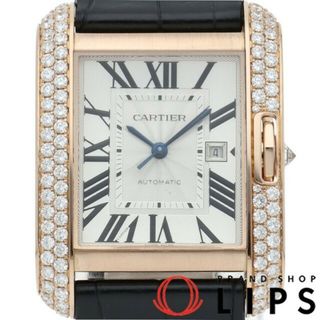 カルティエ(Cartier)のカルティエ タンク アングレーズ ウォッチ LM ダイヤベゼル オートマチック メーカーOH済(保証期間中) Tank Anglaise LM WT100016
 修理書 K18PG/革 メンズ時計 シルバー OH・仕上げ済 美品 【中古】(その他)