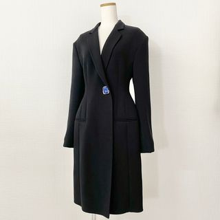 セリーヌ(celine)の3L14《未使用》定価401,500☆CELINE セリーヌ 18AW Gem Button Coat ジュエリーボタンコート サイズ34 ブラック アウター Aライン 28V505341 タグ付き(チェスターコート)