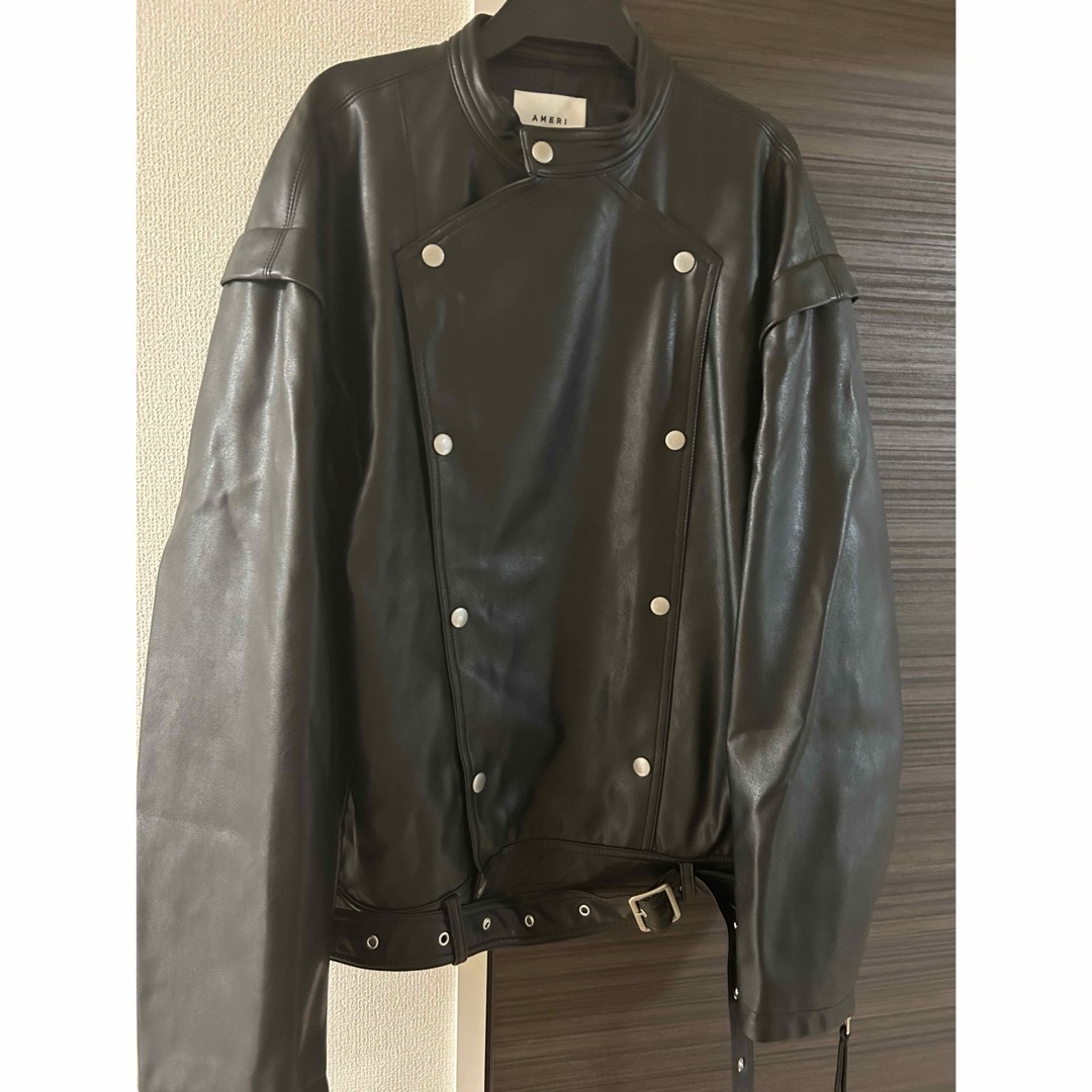 Ameri VINTAGE(アメリヴィンテージ)のAMERI🩶RETRO FAKE LEATHER JACKET 美品 レディースのジャケット/アウター(ライダースジャケット)の商品写真