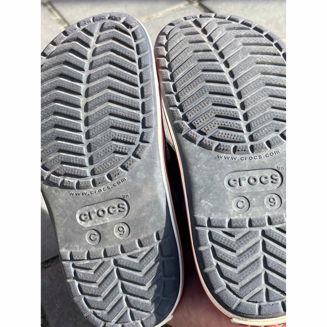 crocs(クロックス)の中古 クロックス ネイビー キッズ16.5cm キッズ/ベビー/マタニティのベビー靴/シューズ(~14cm)(サンダル)の商品写真