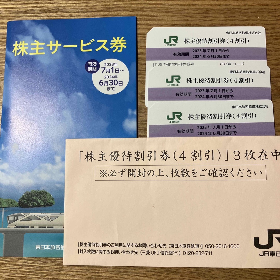 JR東日本 株主優待割引券 3枚 株主サービス券の通販 by てんてこまい's