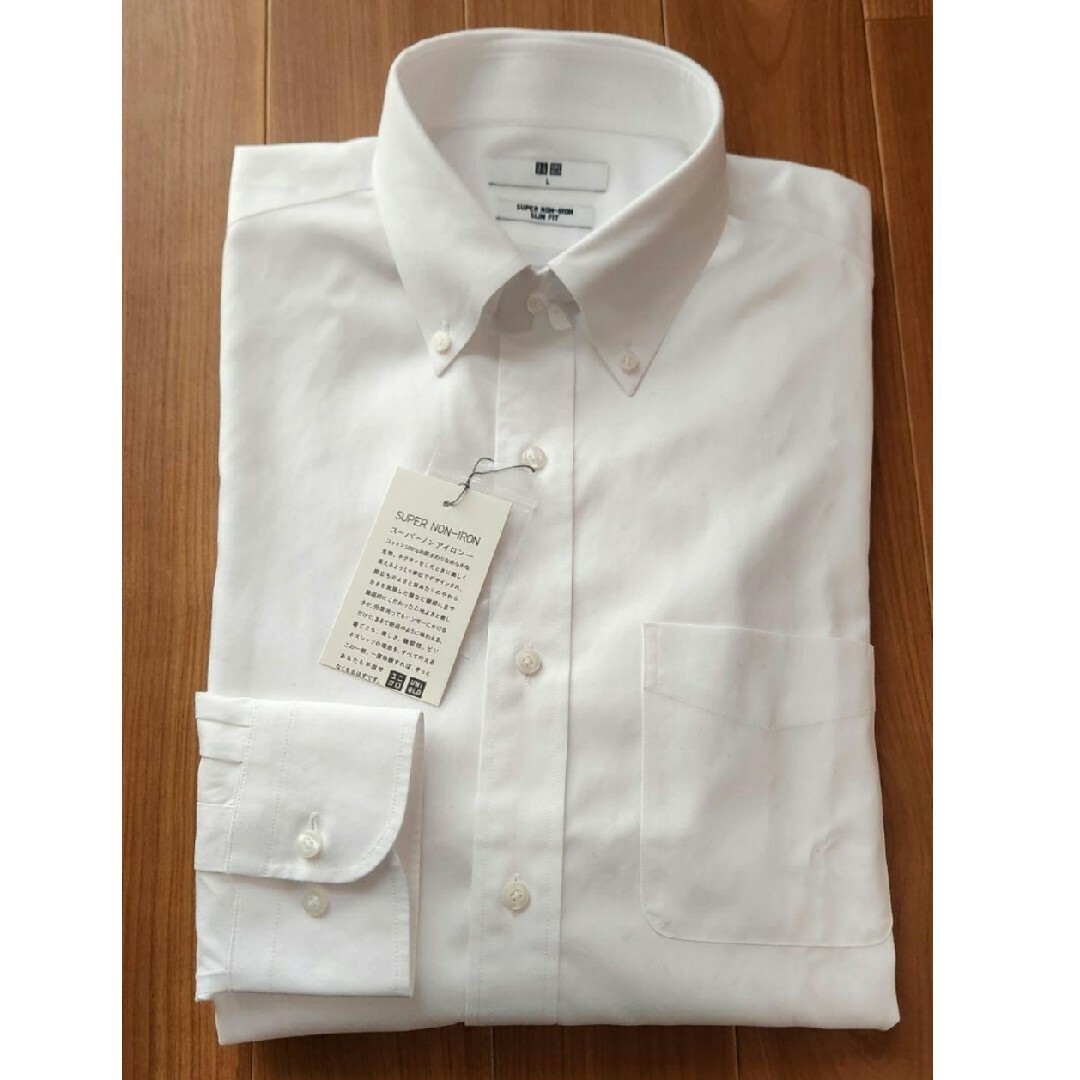 UNIQLO(ユニクロ)のユニクロ　スーパーノンアイロンスリムフィットシャツ　長袖 メンズのトップス(シャツ)の商品写真