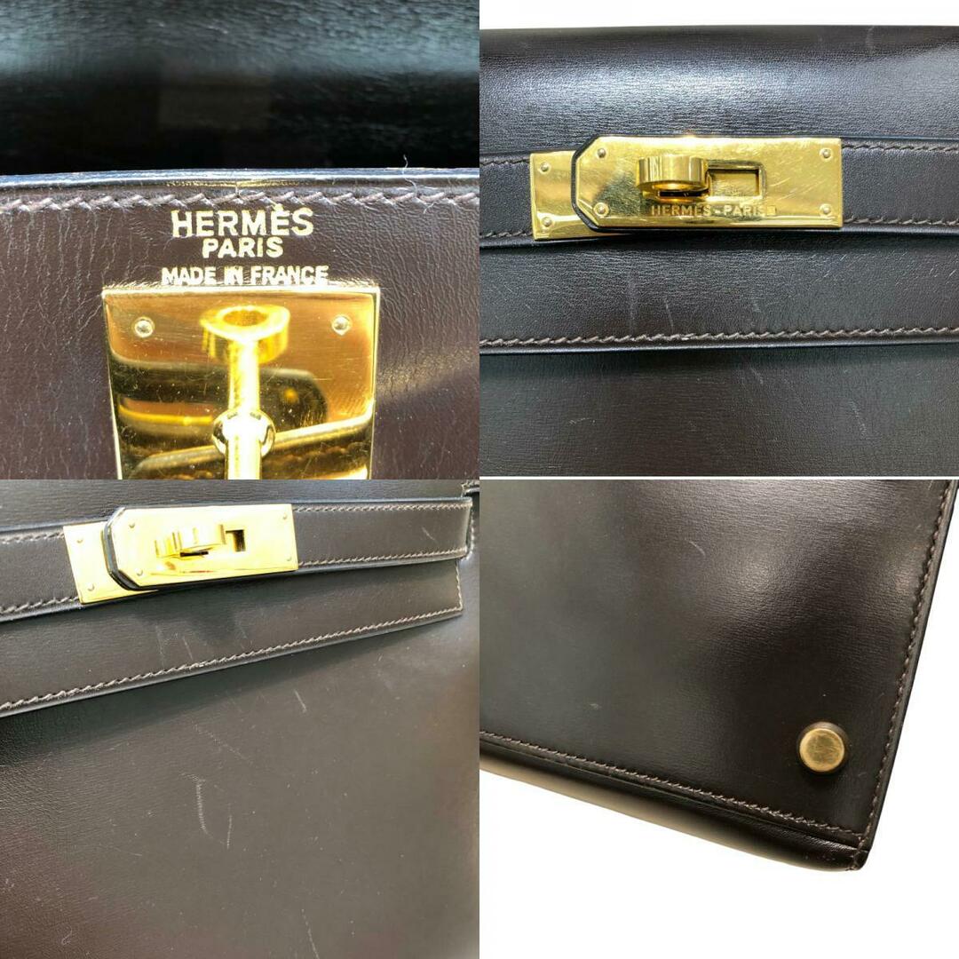 Hermes(エルメス)の　エルメス HERMES ケリー28 外縫い 〇V刻 ダークブラウン ボックスカーフ ゴールド金具 レディース ハンドバッグ レディースのバッグ(ハンドバッグ)の商品写真