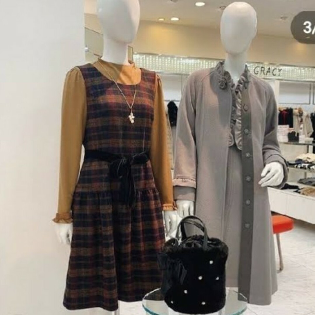 M'S GRACY*Instagram掲載*秋冬用チェック柄ワンピース